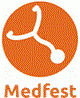 Logo of a stethescope with the words "Medfest."