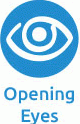 Logo of an eye with the words "Opening Eyes."